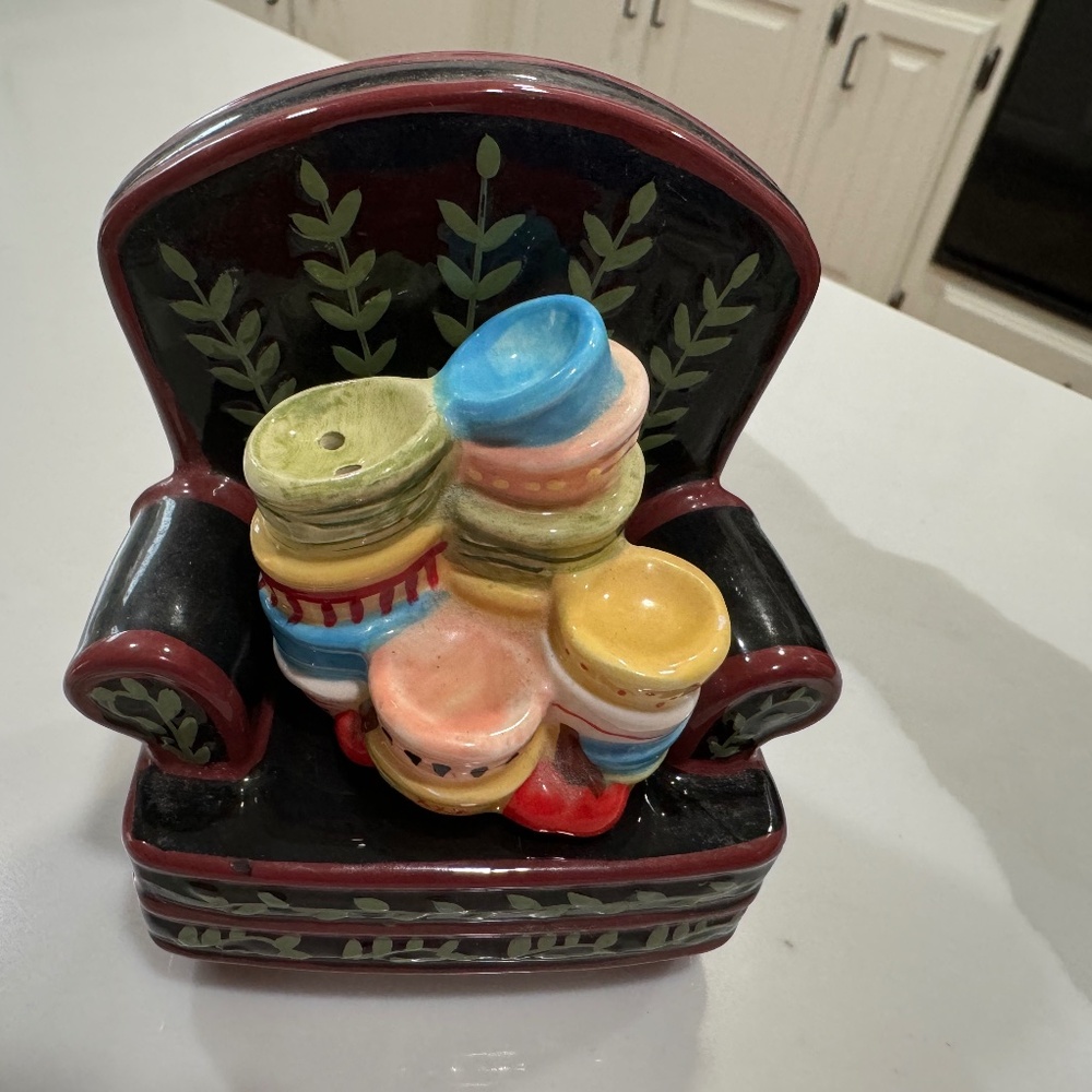 Mary Engelbreit Chair and Bowls Salt and Pepper Set